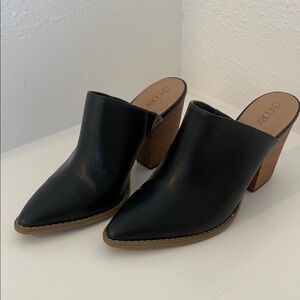 Abound Black and Brown Mules with Chunky Heels
